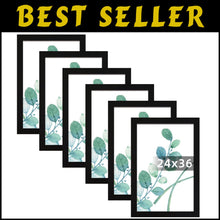 Load image into Gallery viewer, 24x36 Black Wall Mount Picture Frames - 6pcs Set for Vertical and Horizontal Use