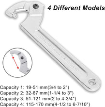 Load image into Gallery viewer, 4-Piece Adjustable Spanner Hook Wrench Set for Hydraulic Ram &amp; Mechanical Gear