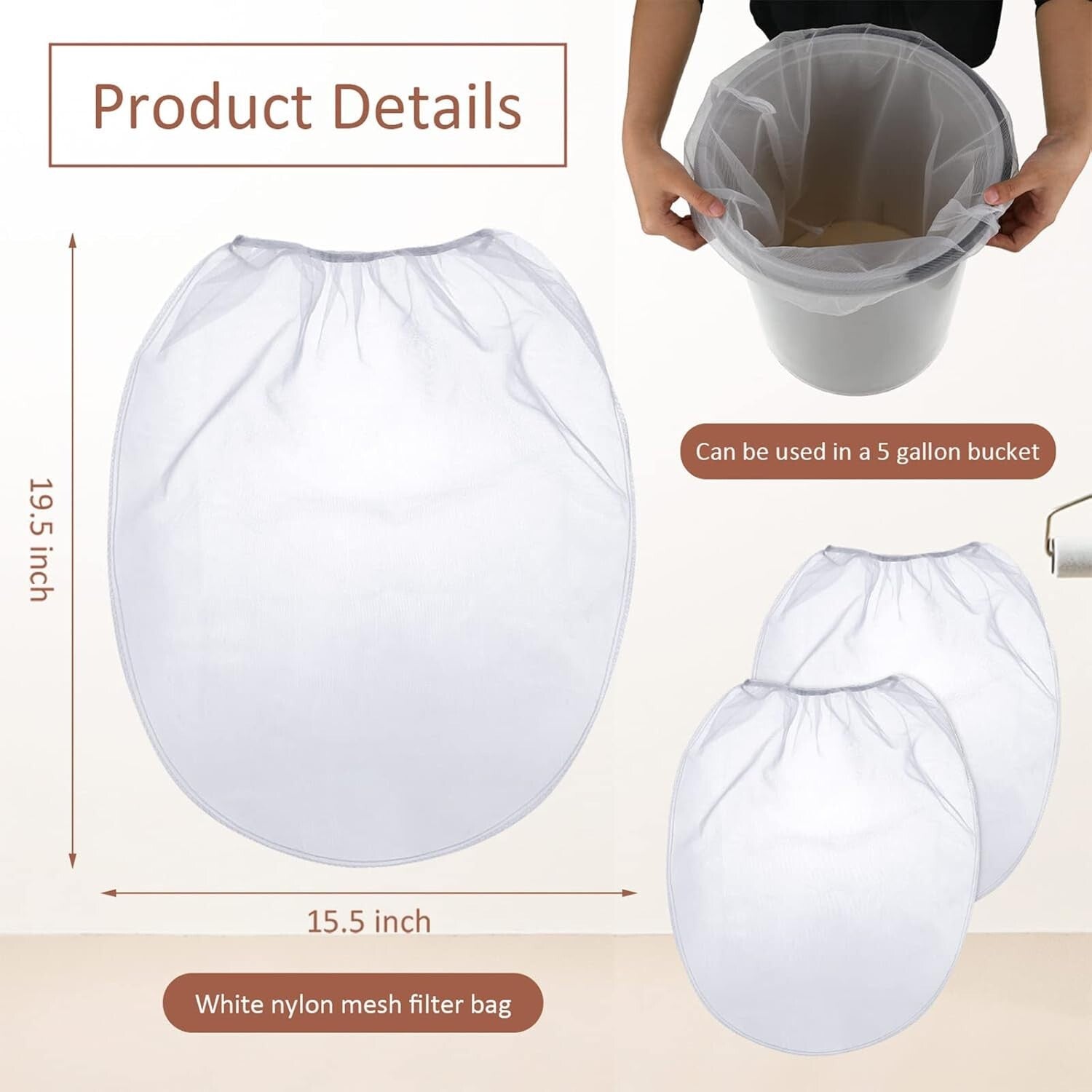 200 Fine Mesh Paint Strainer Bags with Elastic Tops - Smooth Painting Solution