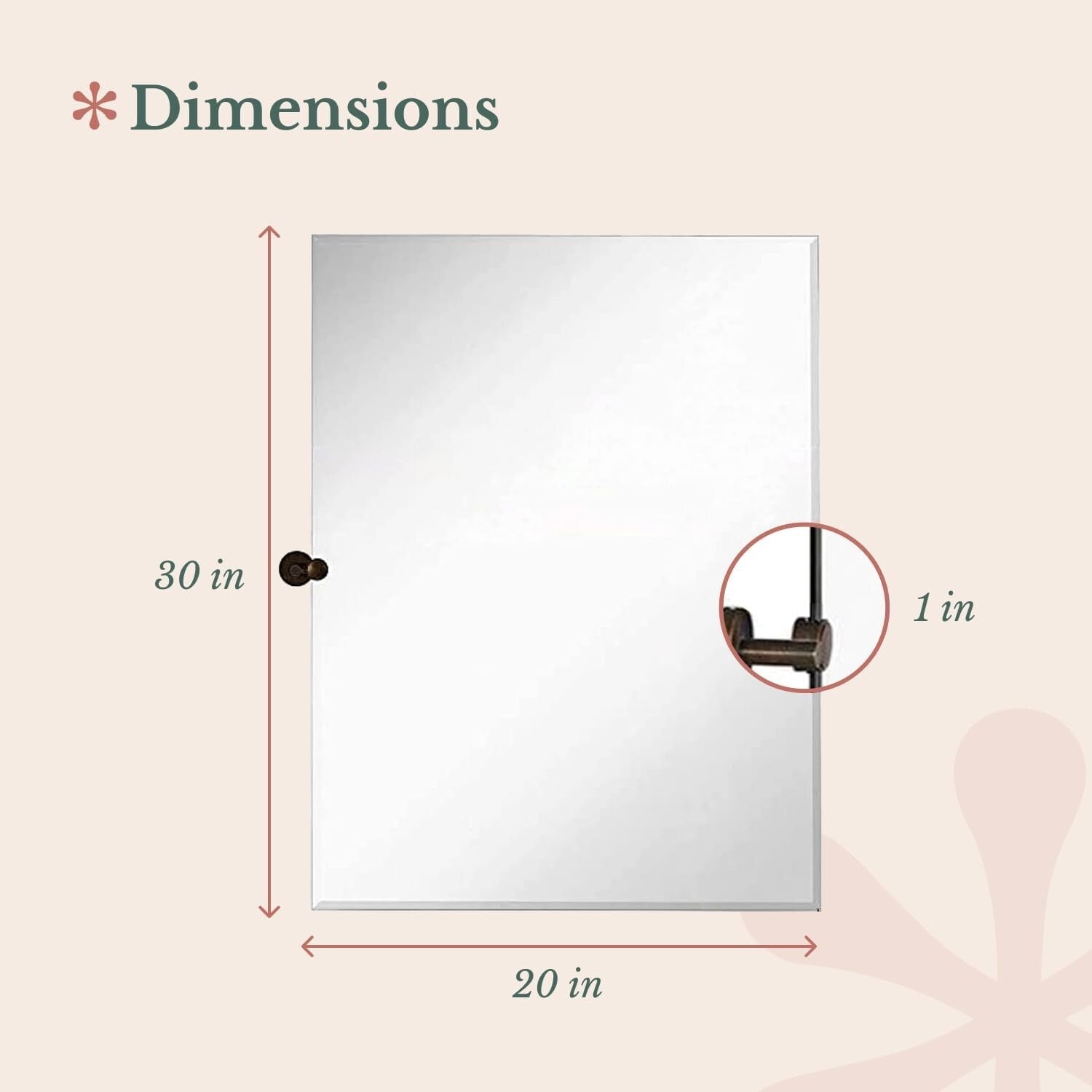 Stylish Adjustable Frameless Mirror with Rounded Brackets for Modern Homes