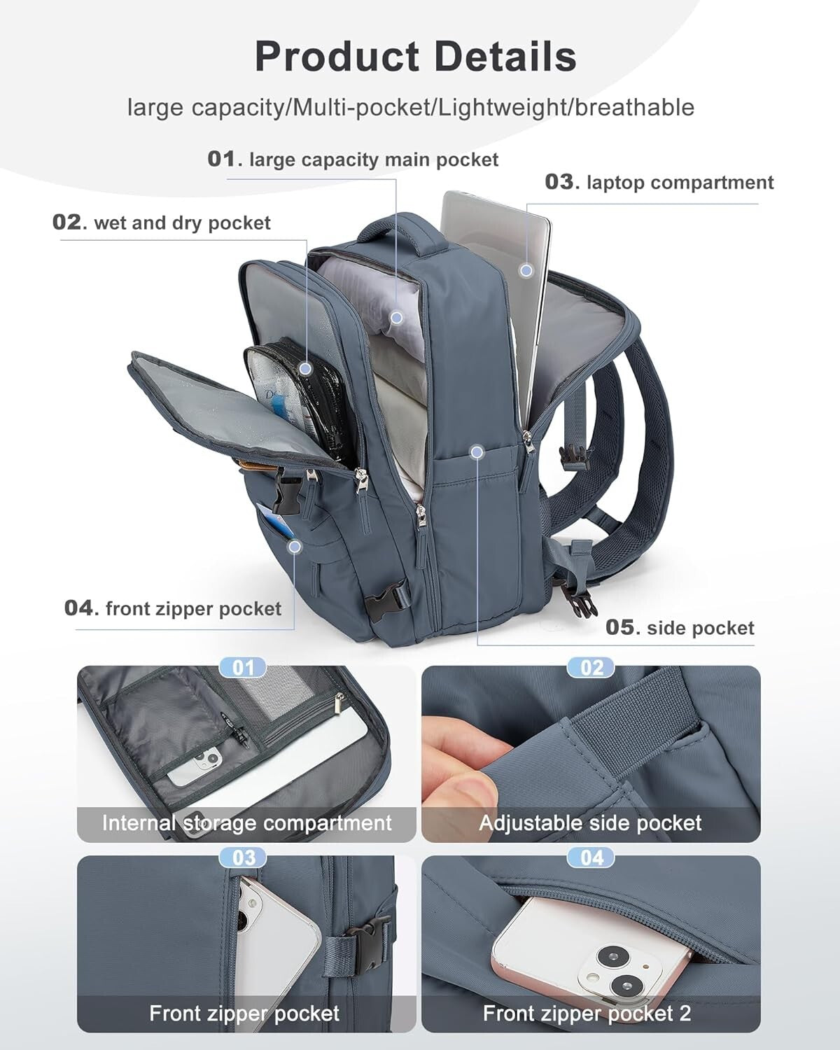 Multi-Functional Business Backpack for Women - Waterproof & Organized for Travel