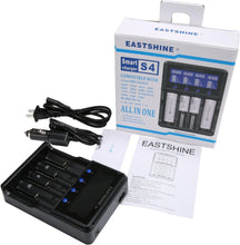 Load image into Gallery viewer, Lightweight 4 Bay Universal Battery Charger - Fast Charging &amp; Safety Certified