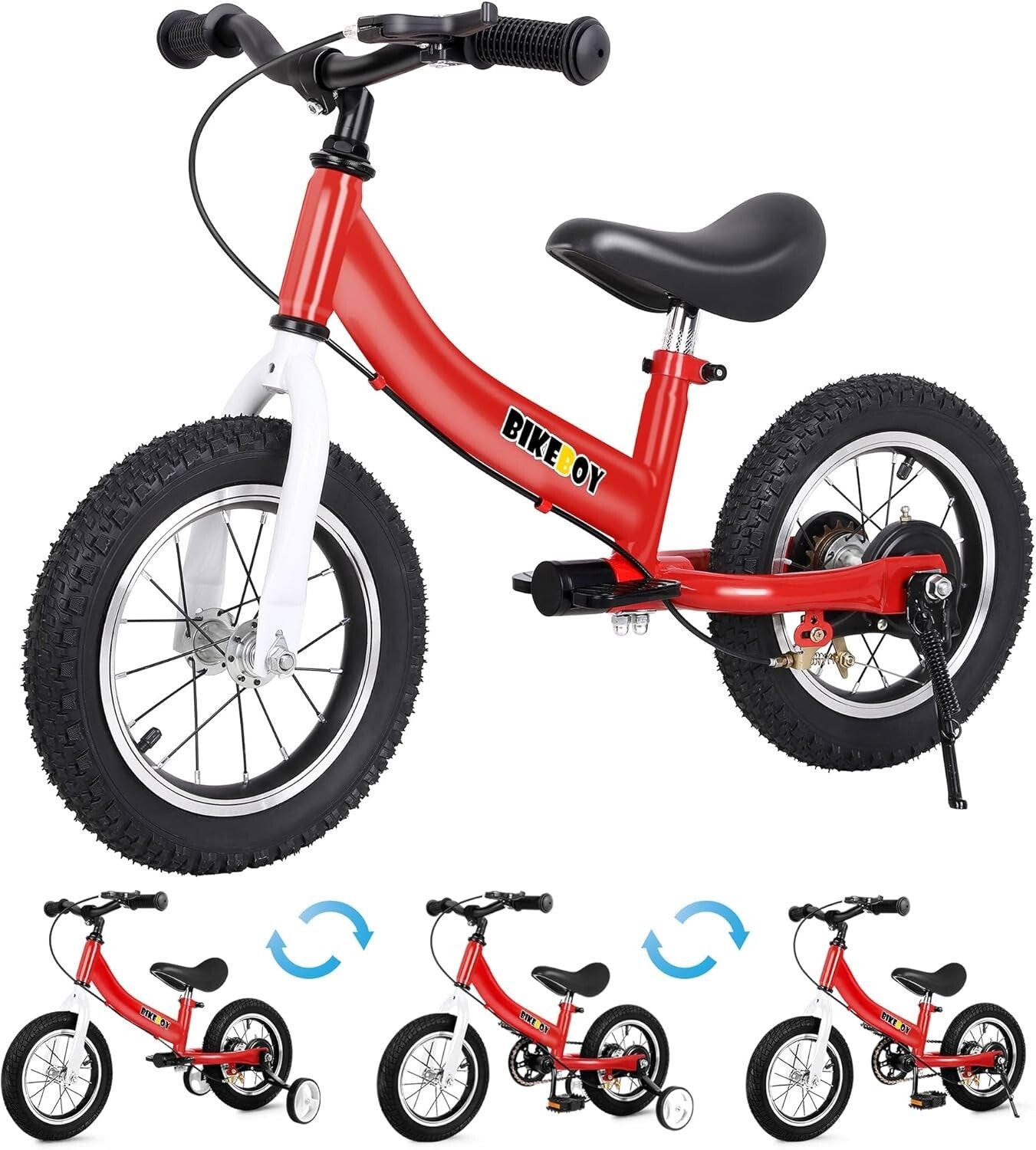 Convertible Balance Bike for Ages 2-7 - Durable Carbon Steel & Easy Switch