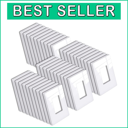 40-Pack Modern Screwless Mid-Size Outlet Covers | Gloss Snow White Finish