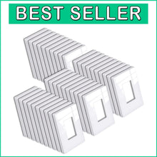 Load image into Gallery viewer, 40-Pack Modern Screwless Mid-Size Outlet Covers | Gloss Snow White Finish