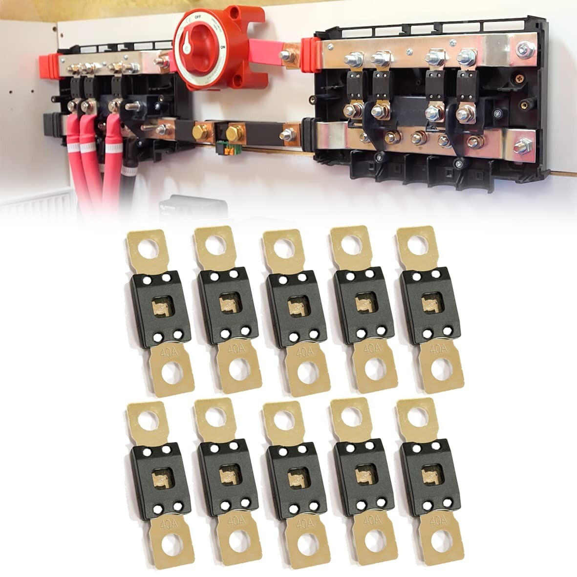 2-Pack MEGA/AMG Time Delay Fuses (40-500 Amp) for Automotive & Marine Use