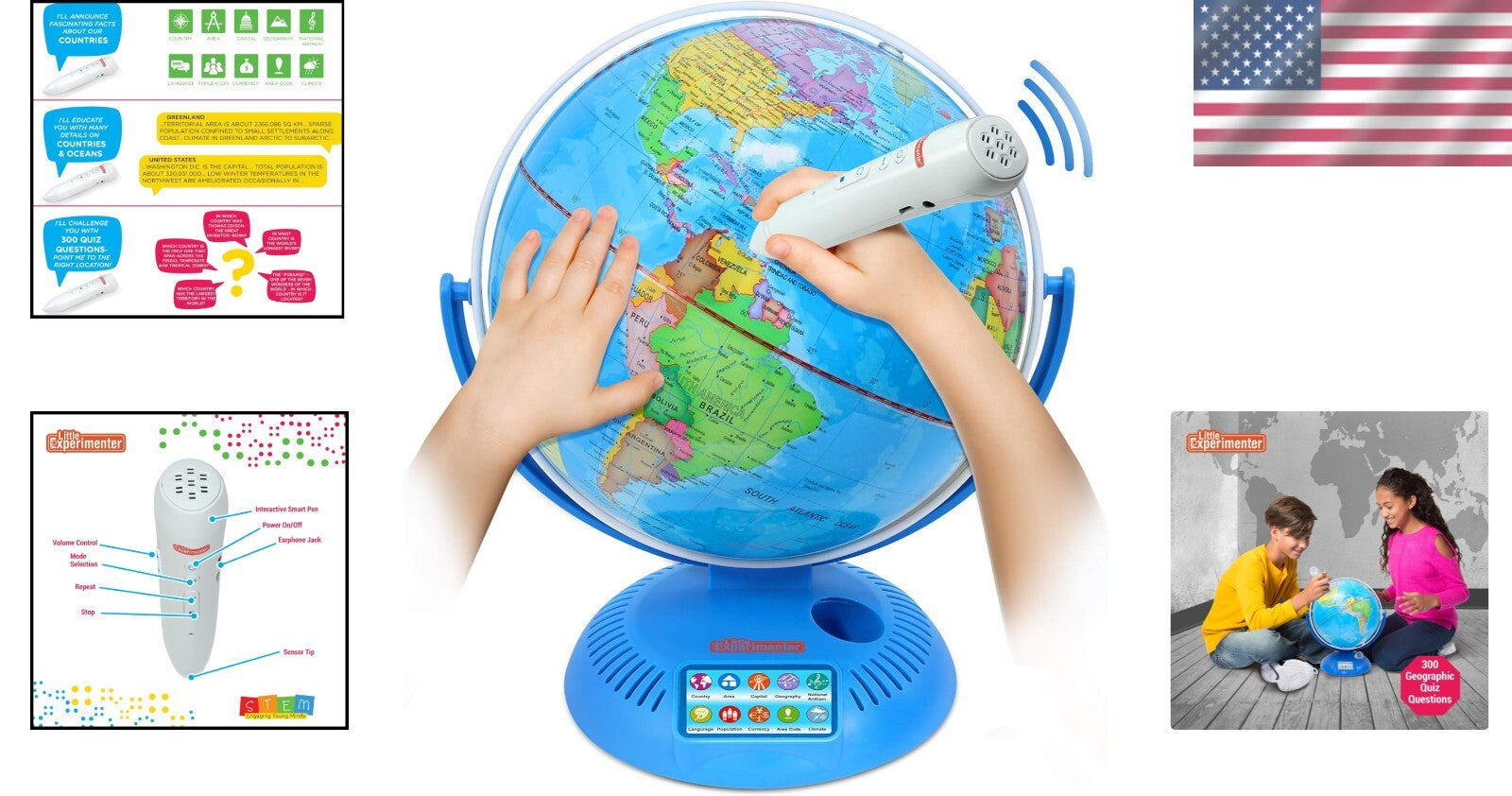 9-Inch Interactive Educational Globe with Smart Audio Pen - Fun Trivia for Kids