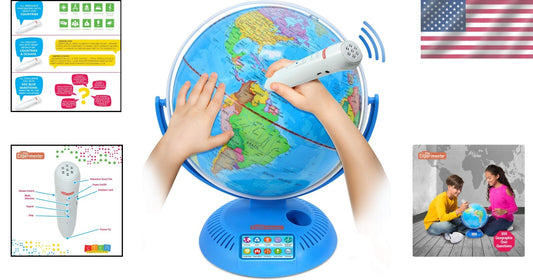 9-Inch Interactive Educational Globe with Smart Audio Pen - Fun Trivia for Kids