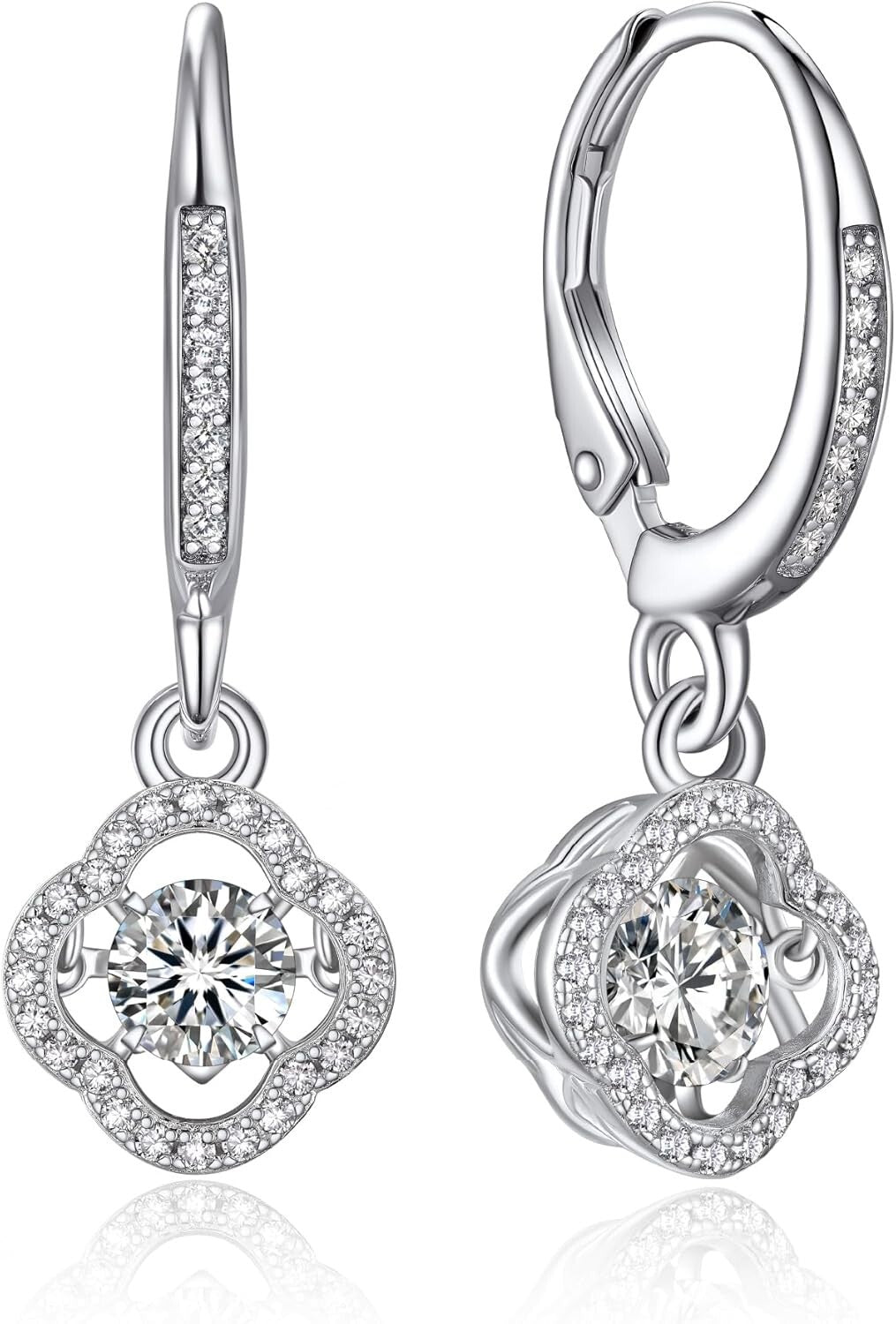 Luxurious 925 Silver Moissanite Dangle Earrings – Birthday and Valentine’s Gift