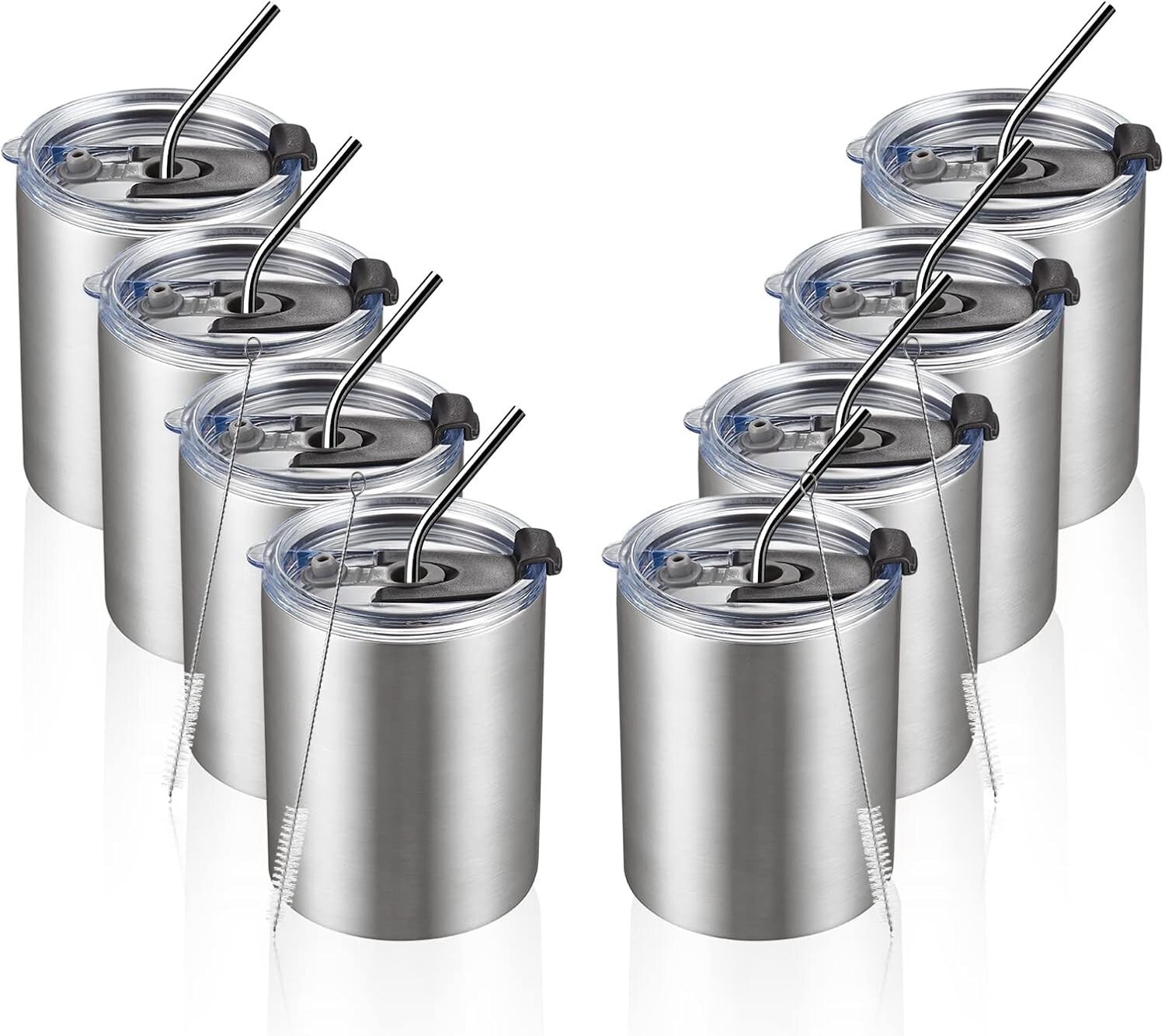 Premium 8 Pack Double Wall Coffee Cups - Reusable Tumblers for Hot & Cold Drinks