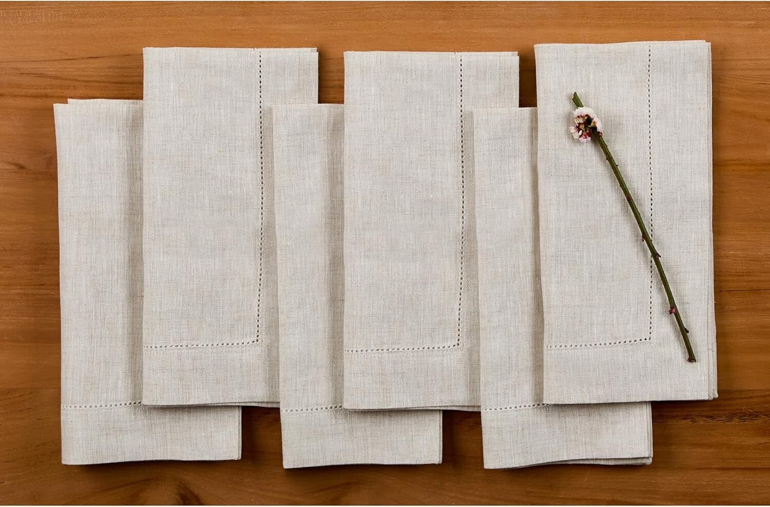 Handcrafted 100% Pure Linen Dinner Napkins - Set of 6 for Elegant Table Settings