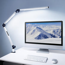 Load image into Gallery viewer, Modern Dual Light Clamp Desk Lamp - Eye-Caring Dimmable LED with Touch Control