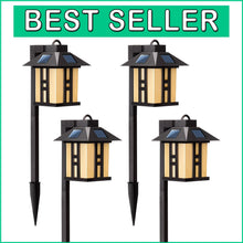 Load image into Gallery viewer, Elegant Japanese Solar Lights - 4 Pack Waterproof Pathway Garden Illumination