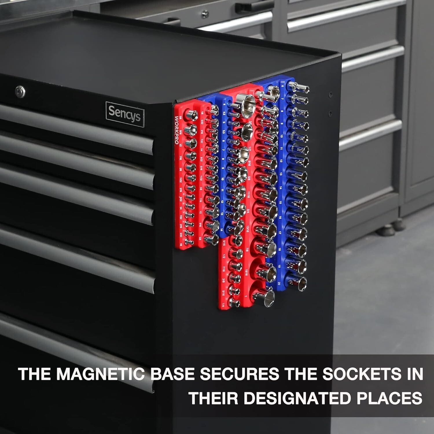 Efficient 4-Piece Socket Storage Set with Magnetic Base - For Tool Enthusiasts