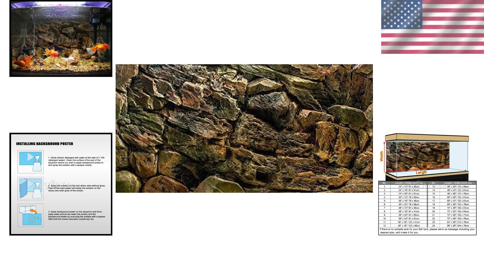 Customizable Rock Wall Aquarium Decor - PVC Backdrop for Unique Fish Tanks