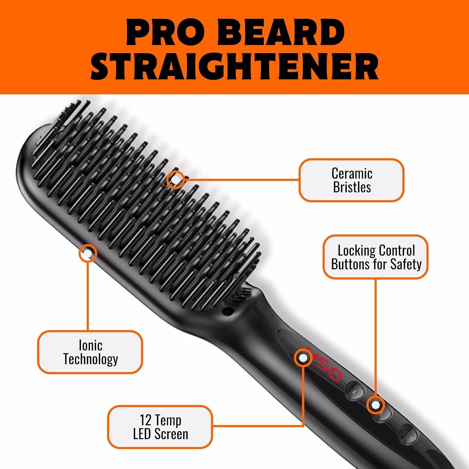 Premium Heated Beard Straightener for Men - Travel Friendly & Lightweight Design
