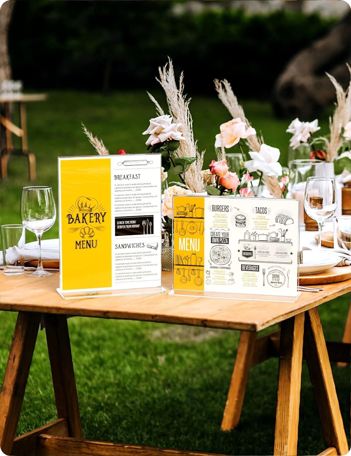 12 Count Acrylic T-Shape Sign Holders - 8.5 x 11 Inches for Effective Marketing