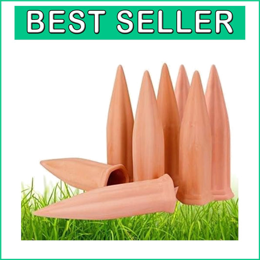 8 Pack Terracotta Self-Watering Spikes for Hassle-Free Indoor & Outdoor Plants
