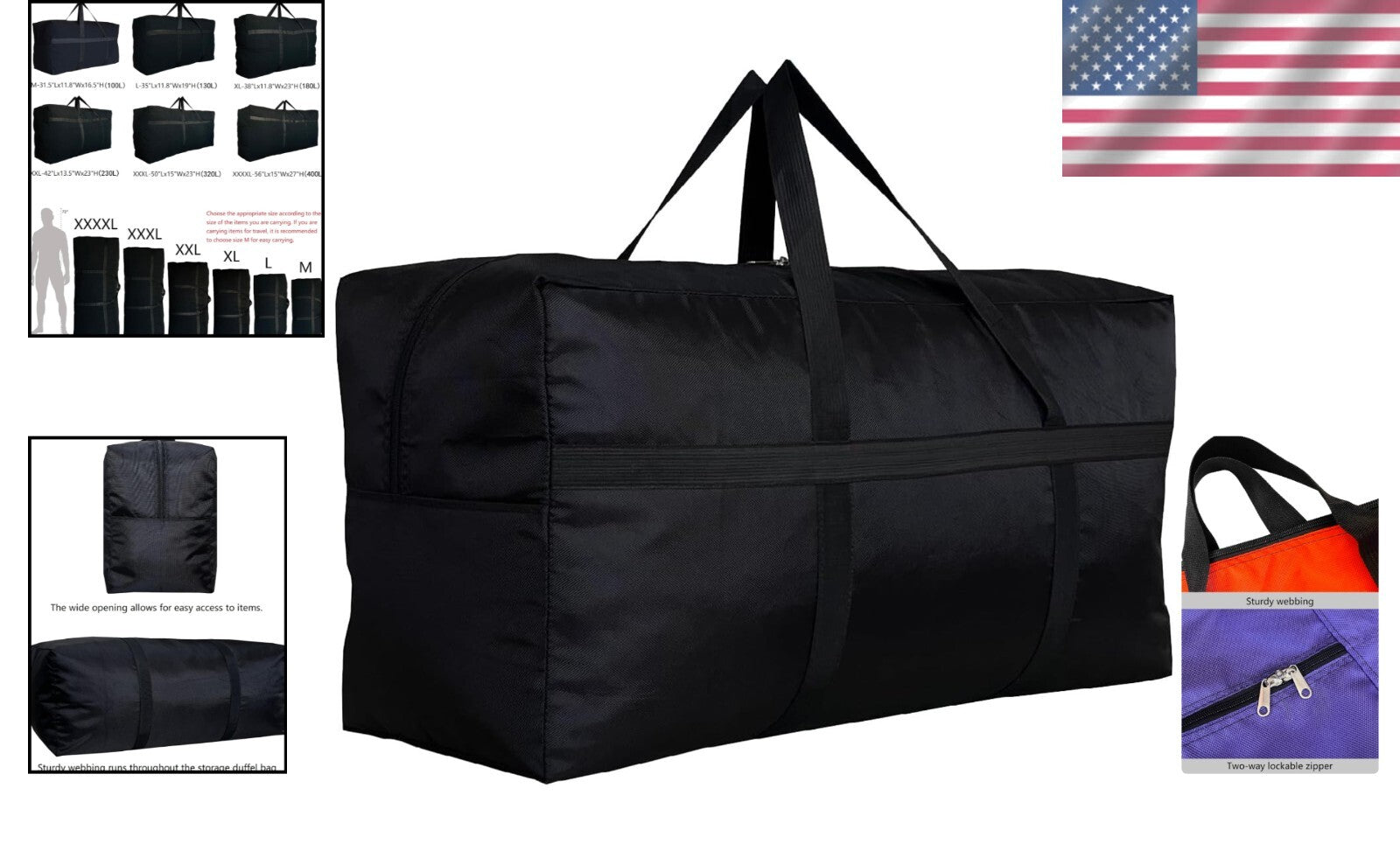 Durable 50" Extra Large Duffle Bag - Perfect for Travel and Outdoor Adventures