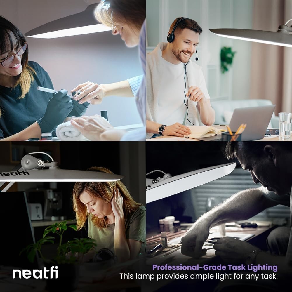 Flicker-Free 2,200 Lumens Adjustable Desk Lamp - Perfect for Hobbies & Crafts