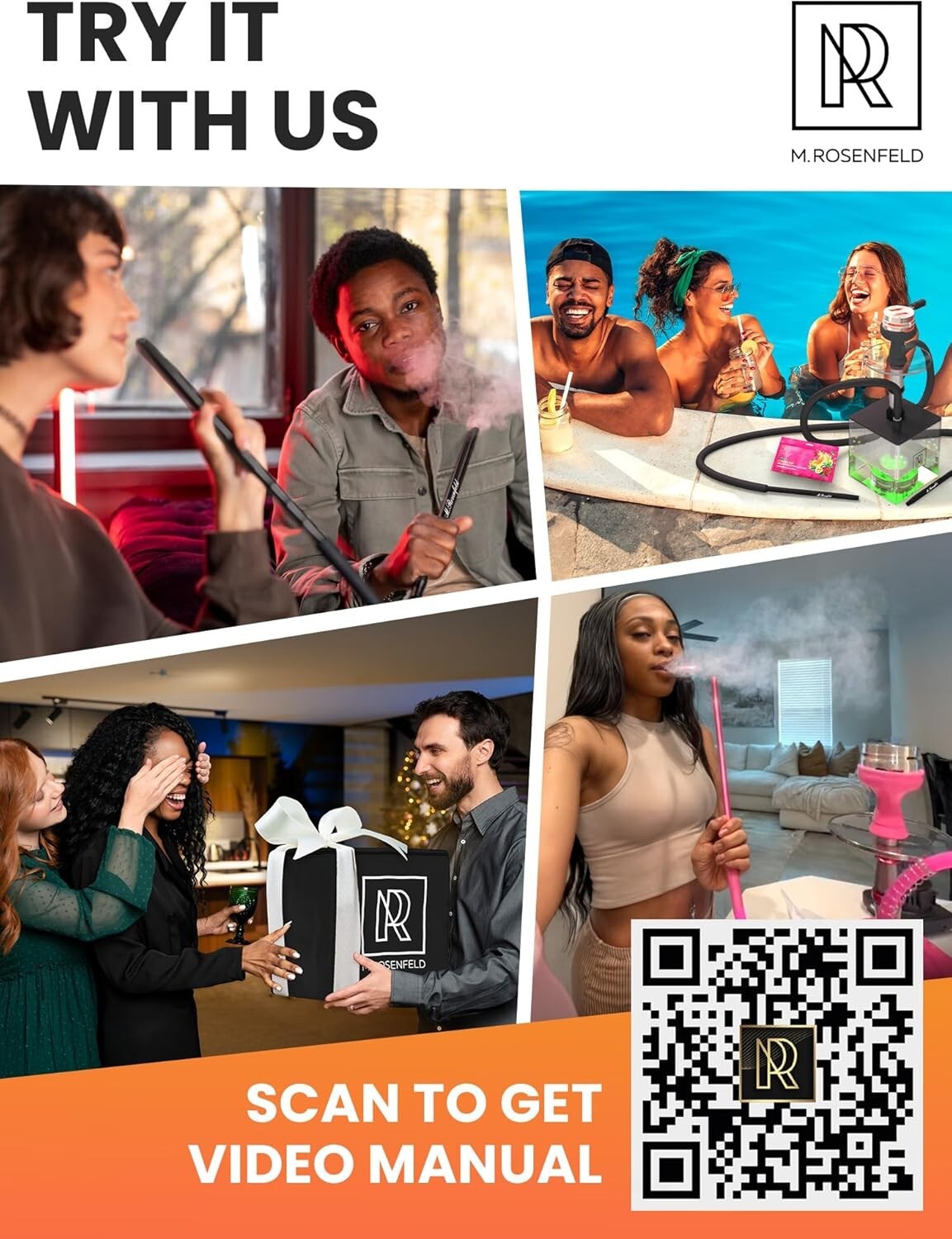 Black LED Hookah Set with 2 Hoses – Durable, Easy to Clean & Perfect for Gifting