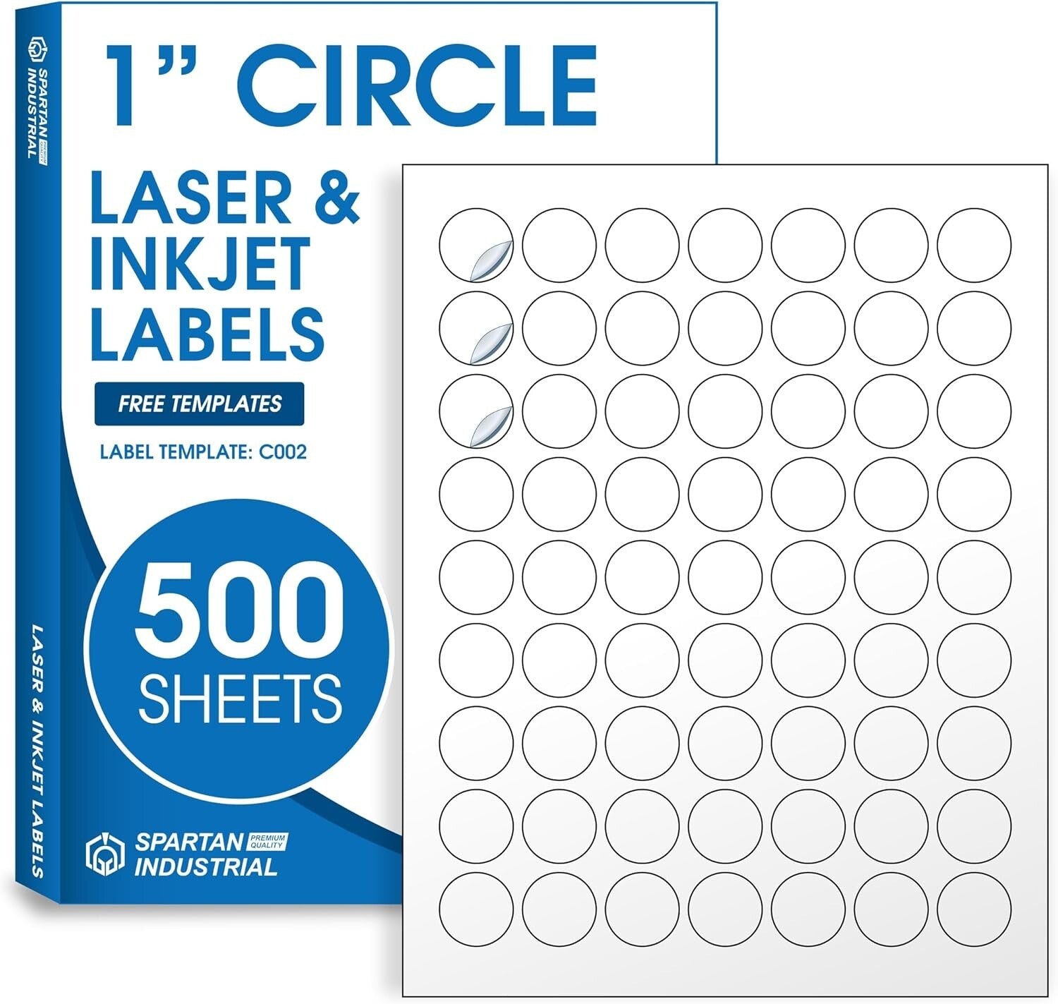Durable 1" Circle Labels - 500 Matte White Stickers for Home & Business Use