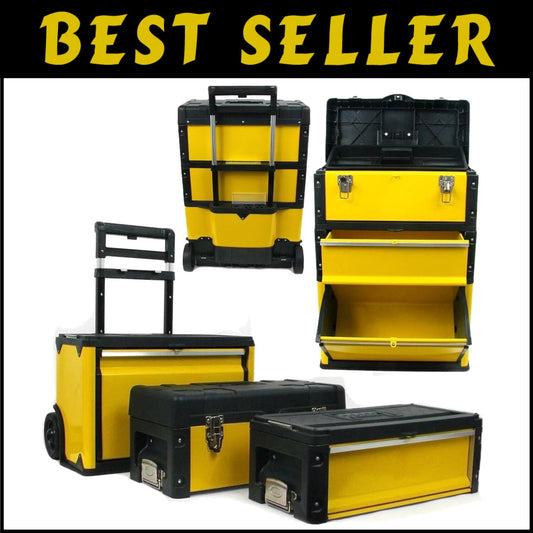 Durable Tool Box Mobile System - 3 Compartments for Effortless Tool Organization
