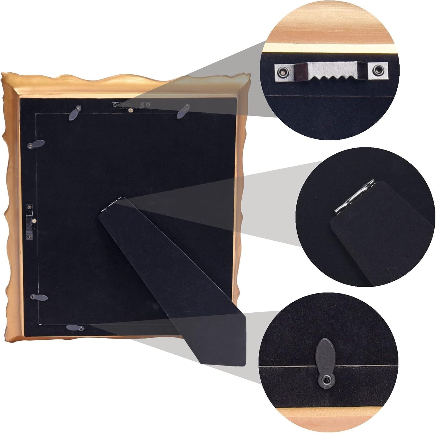 Antique Bronze Picture Frame with Interchangeable Mat for Wall & Tabletop