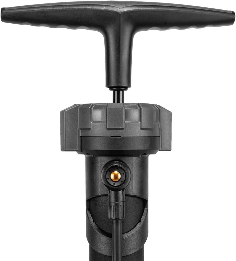 Premium Black Floor Air Pump - Extra-Long Hose for Easy Valve Connection