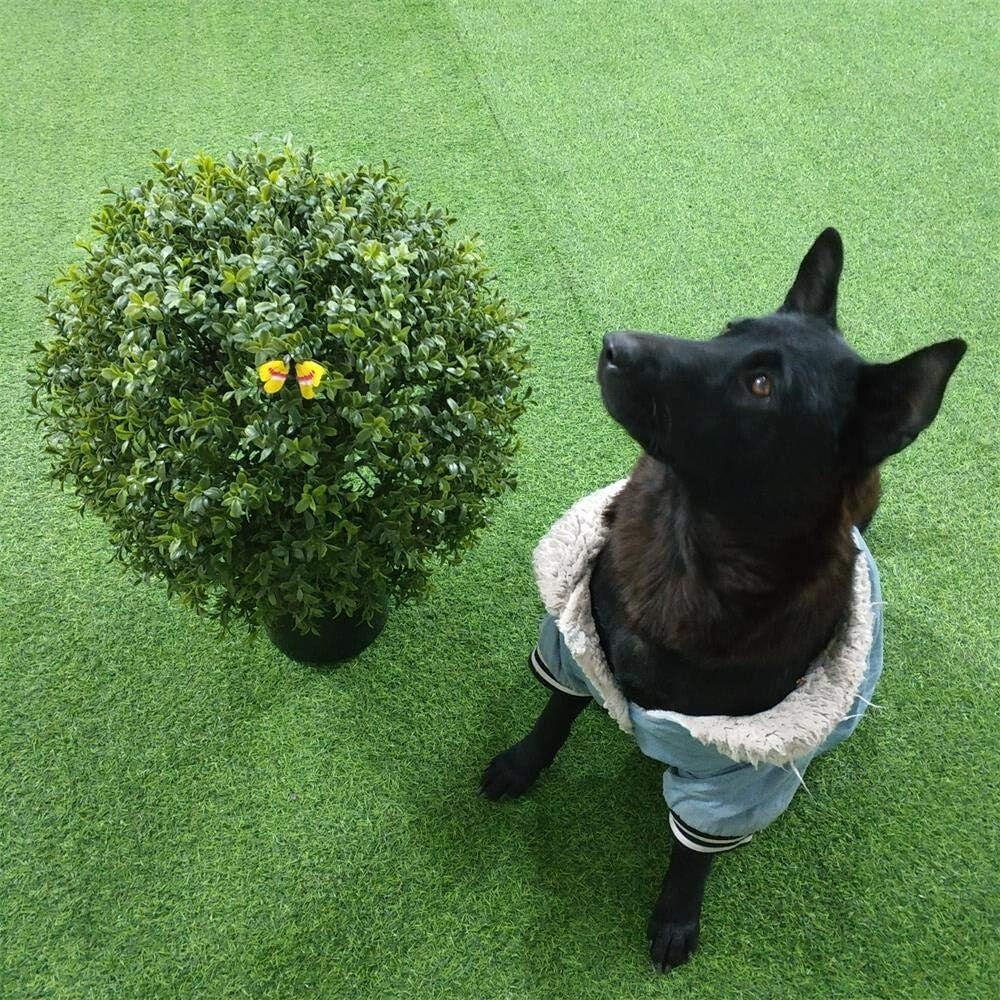 Elegant Set of 2 Fake Boxwood Topiary Trees - 24'' Height for Outdoor Decor