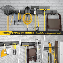 Load image into Gallery viewer, Durable Alloy Steel Wall-Mounted Tool Rack - Space-Saving 10 Hook Organizer