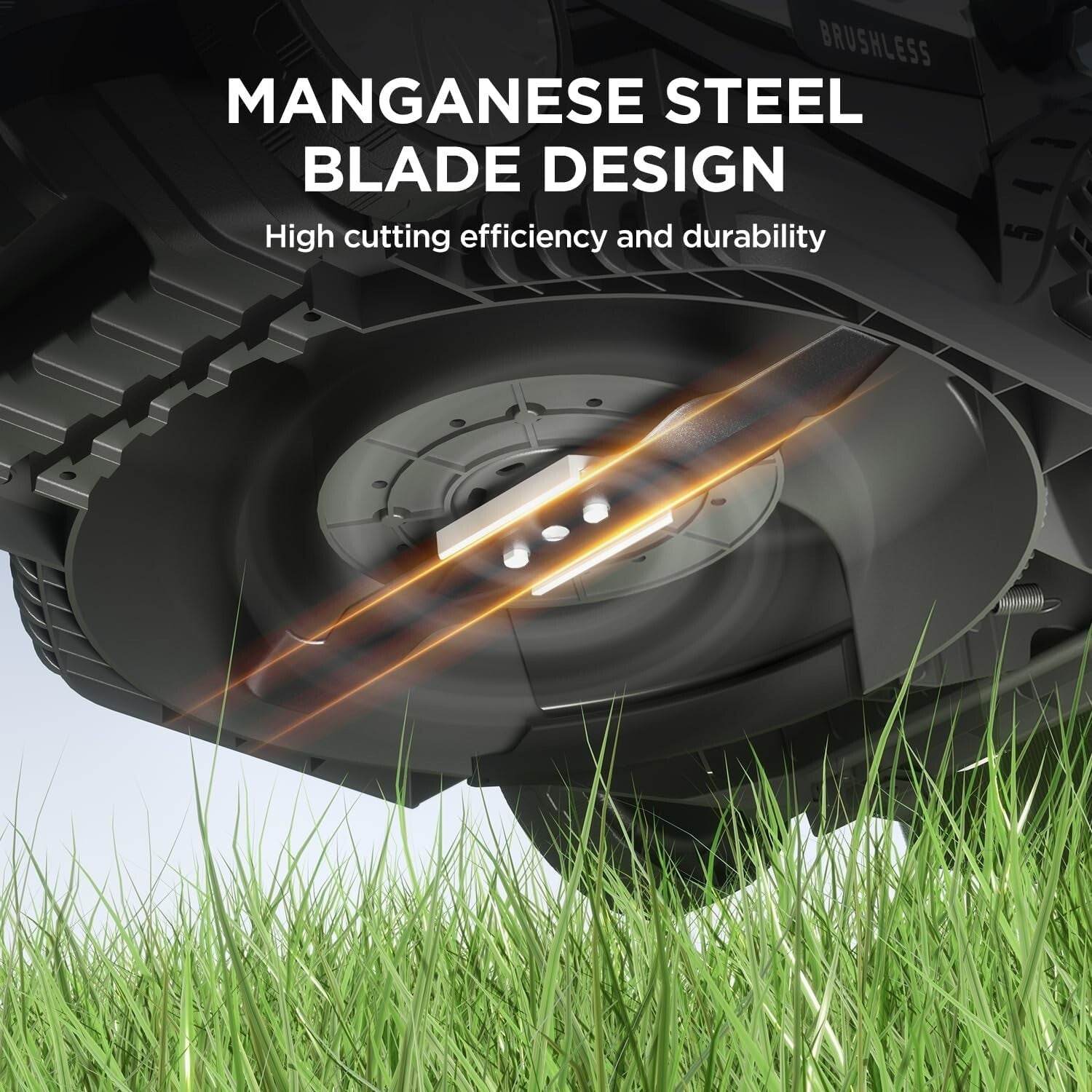 Battery-Powered Lawn Mower: 13" Cutting Width with Brushless Motor & 4Ah Battery