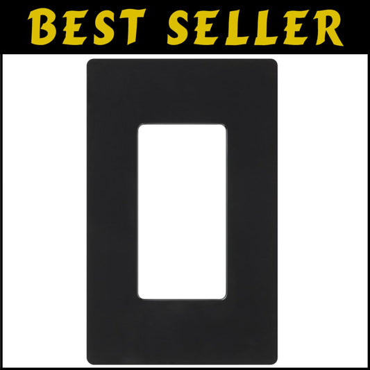 Screwless Glossy Black Light Switch Cover Plate - 96 Pack Decorator Style