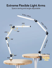 Load image into Gallery viewer, Modern Dual Light Clamp Desk Lamp - Eye-Caring Dimmable LED with Touch Control