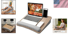 Load image into Gallery viewer, Stylish Lap Laptop Desk with Cushion, Pen Holder, &amp; Tablet Storage for Easy Work