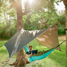 Load image into Gallery viewer, 11x9 ft Waterproof Camping Tarp with Guy Lines &amp; Carry Bag - Adventure Ready