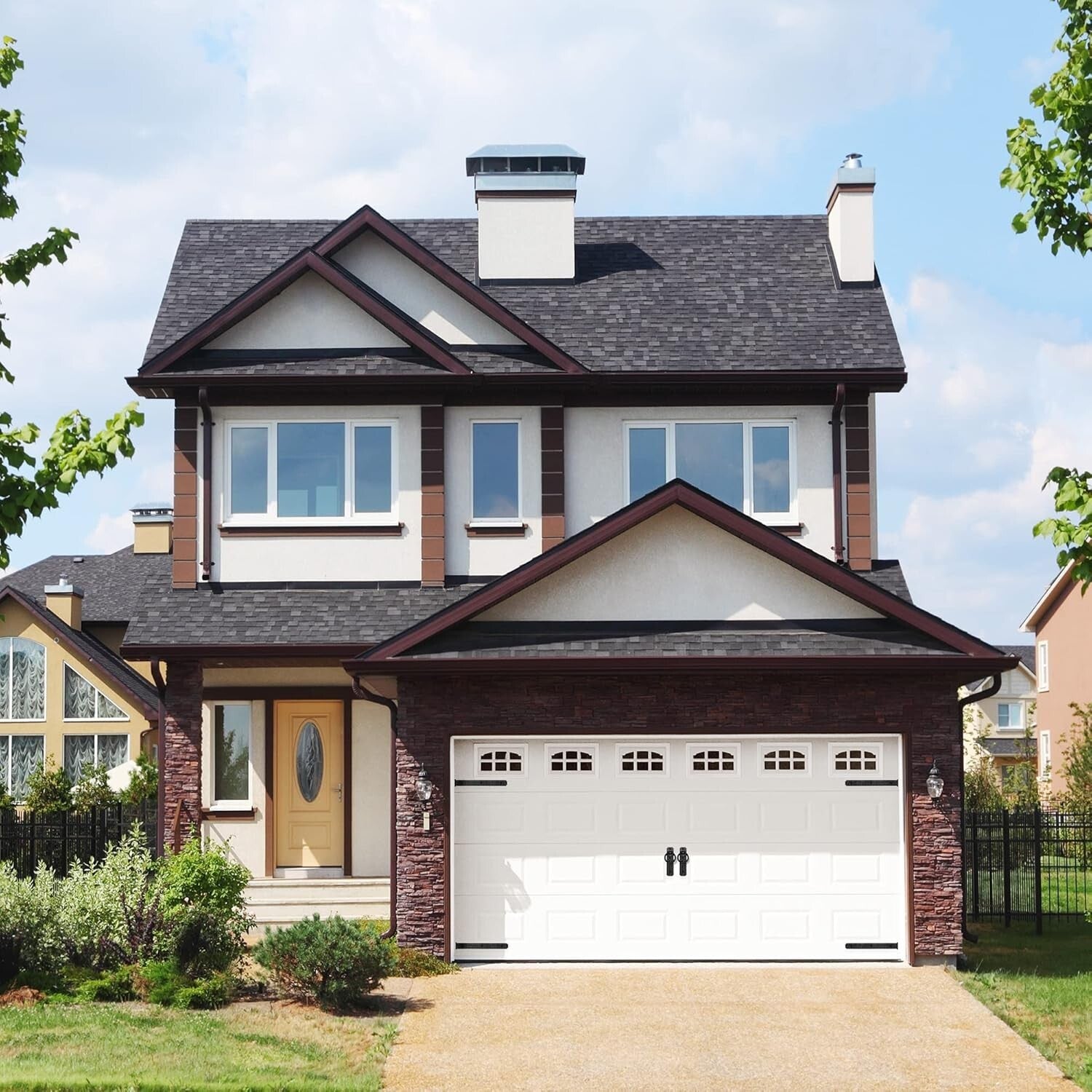Charming Rustic 6-Piece Magnetic Garage Door Set - Assembly-Free Solution