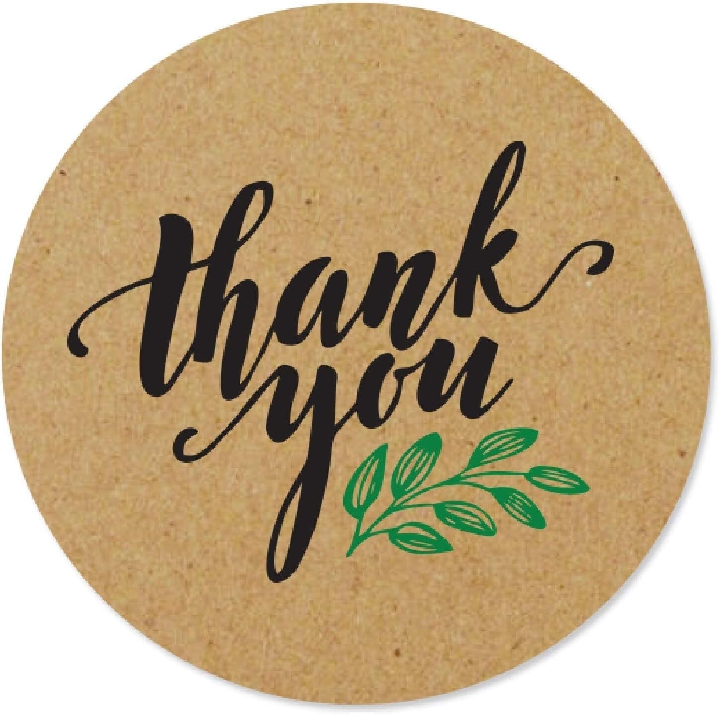 10000 Kraft Thank You Stickers - Elegant 1 Inch Round Labels for Your Business