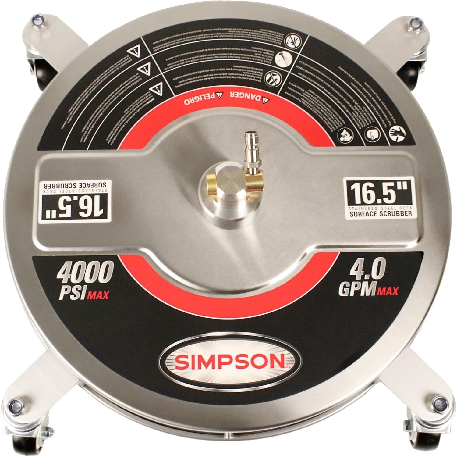 Efficient 16.5" Pressure Washer Surface Cleaner with Rotating Jets - 4000 PSI