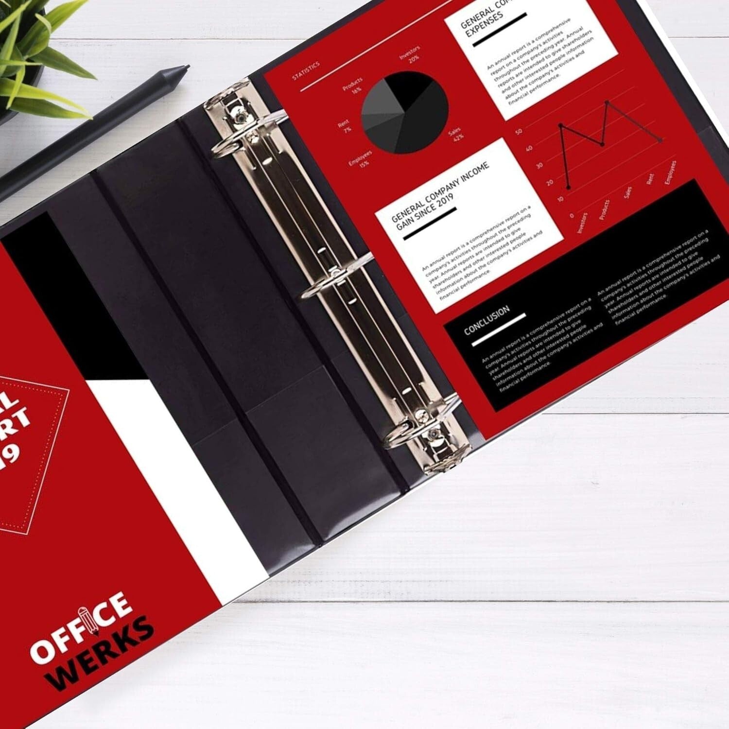 Extra-Large Heavy-Duty 3-Ring Binder with Crystal Clear Overlay - 2 Pack