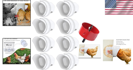 Durable Rainproof Gravity Feed Chicken Feeder Ports - Perfect for DIY Projects