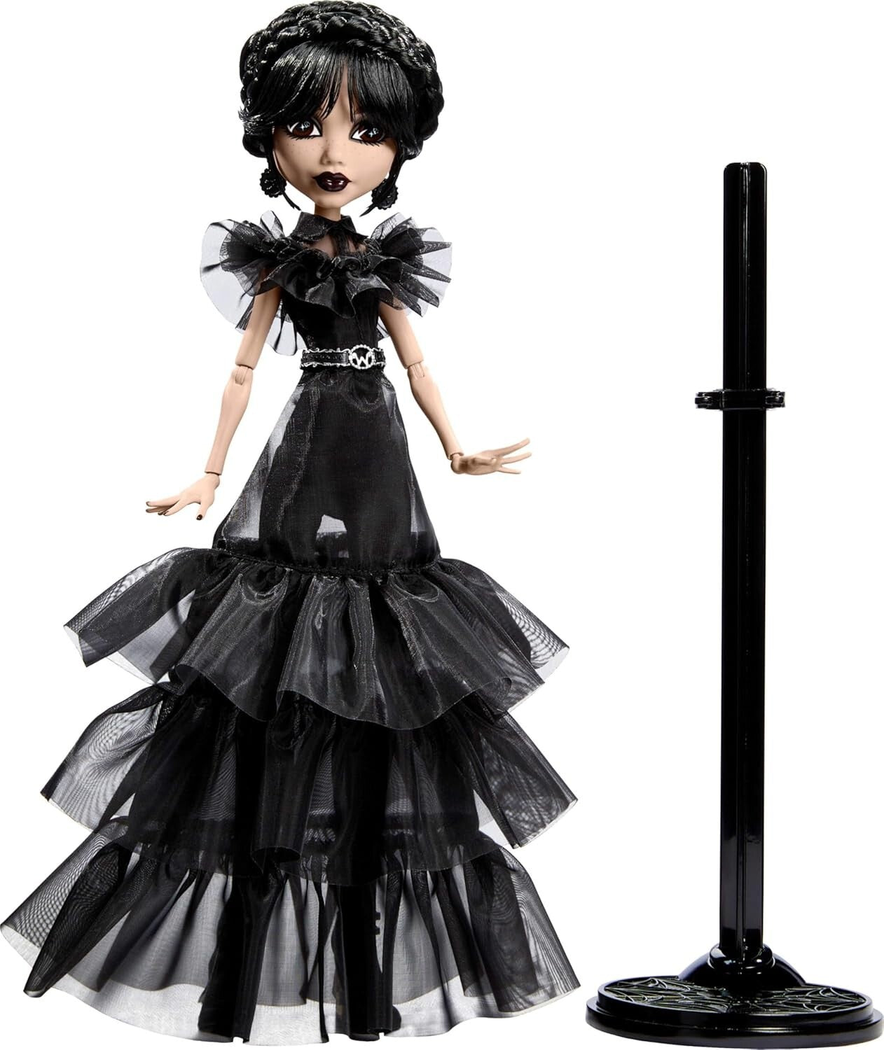 Wednesday Doll Collectible in Gothic Dance Gown - Includes Stand & Accessories