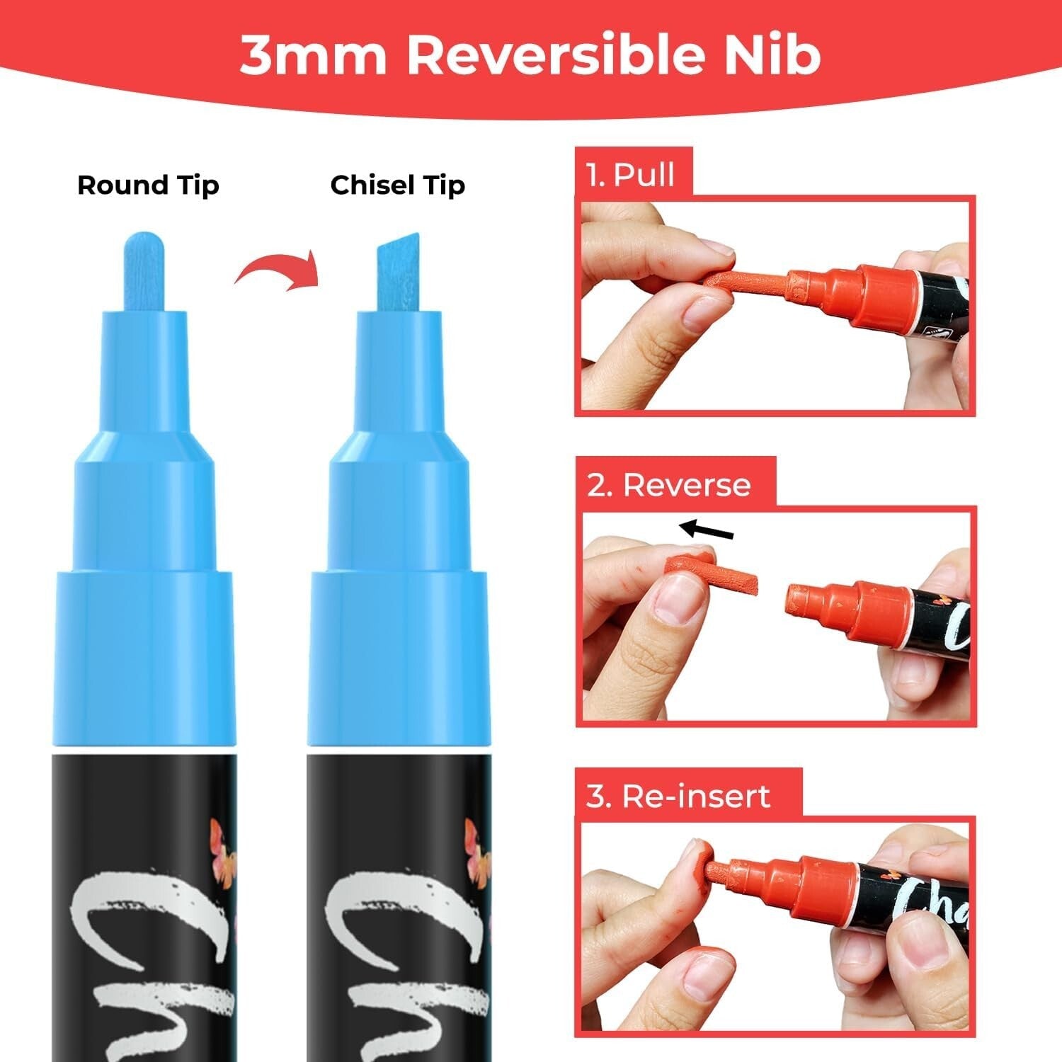 Versatile 40-Pack Liquid Fine Tip Chalk Pens for All Non-Porous Surfaces