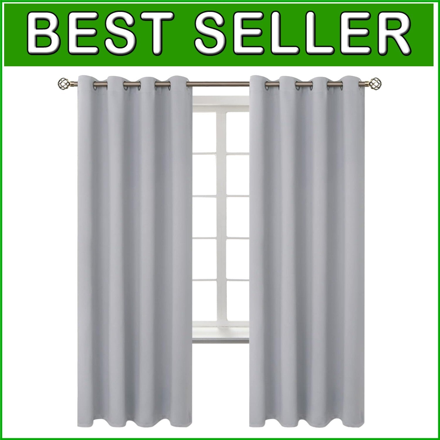 Blackout Room Darkening Drapes 52 x 72 Inches - Grommet & Thermal Insulation Set