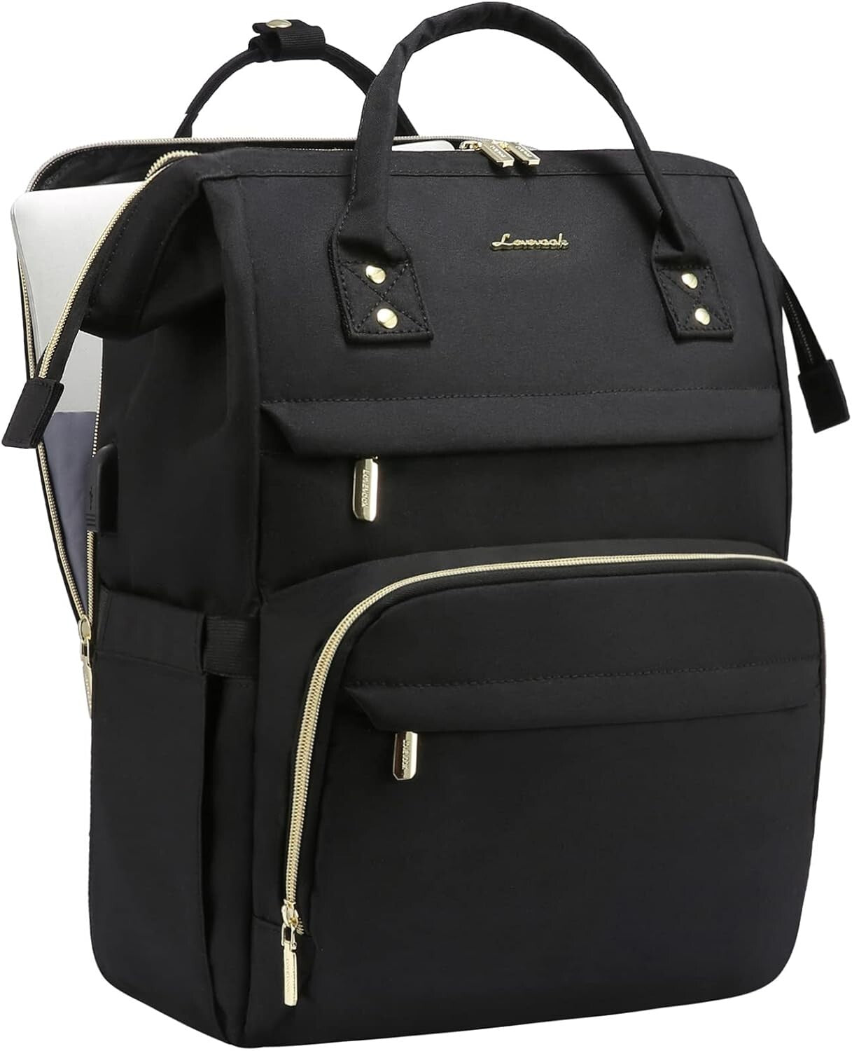 Professional Black Laptop Backpack for Women - Perfect for Teachers and Nurses
