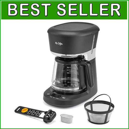 12-Cup Black & Chrome Coffee Maker with Advanced Filtering and Auto Clean Cycle