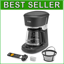 Load image into Gallery viewer, 12-Cup Black &amp; Chrome Coffee Maker with Advanced Filtering and Auto Clean Cycle