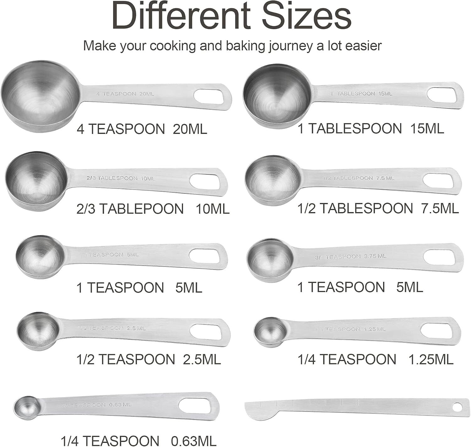 Eco-Friendly Stainless Steel Measuring Cups Set - 19 Pieces for Precise Cooking