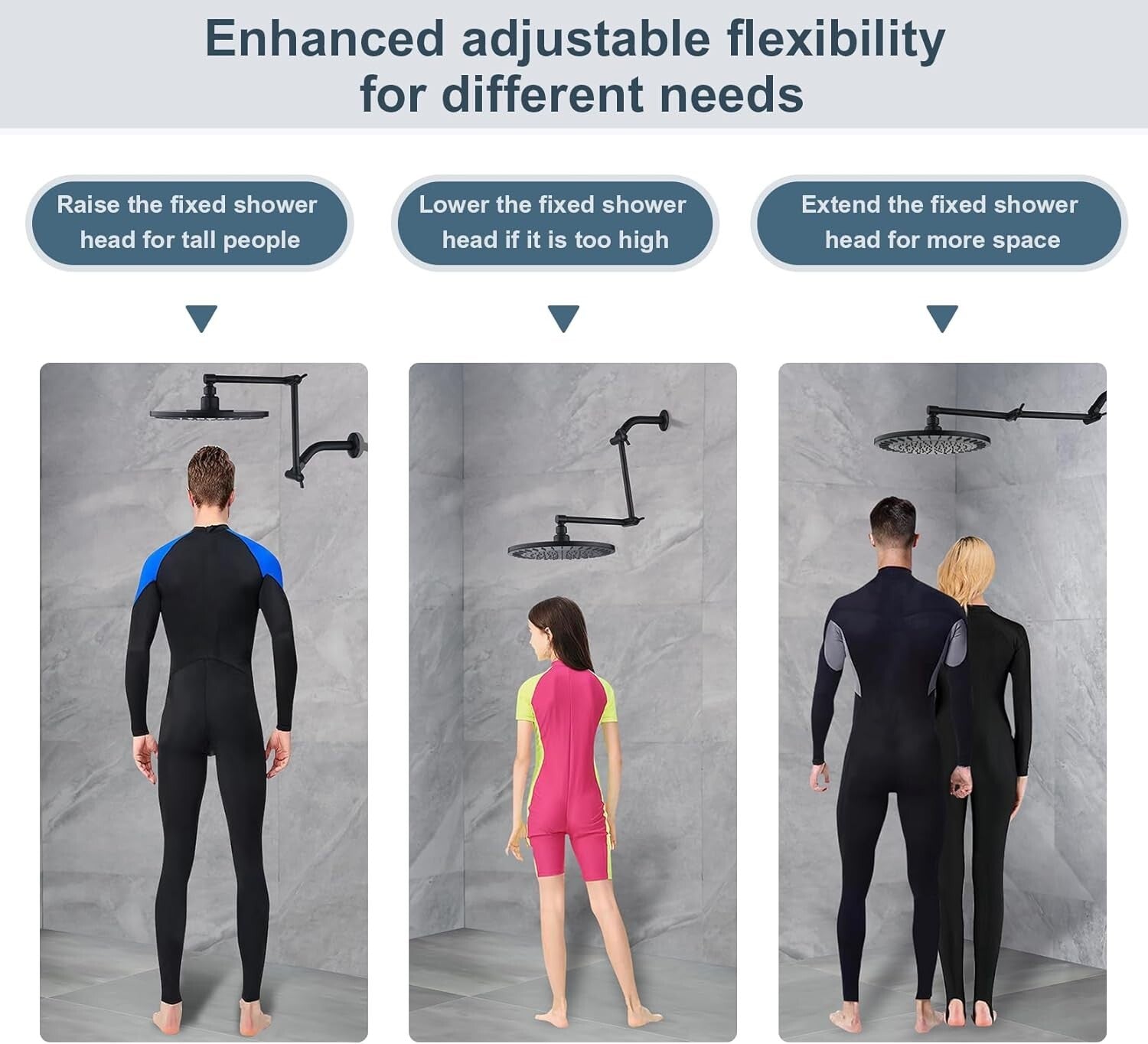 14-Inch Brass Shower Arm Extender in Oil-Rubbed Bronze - Adjustable Height