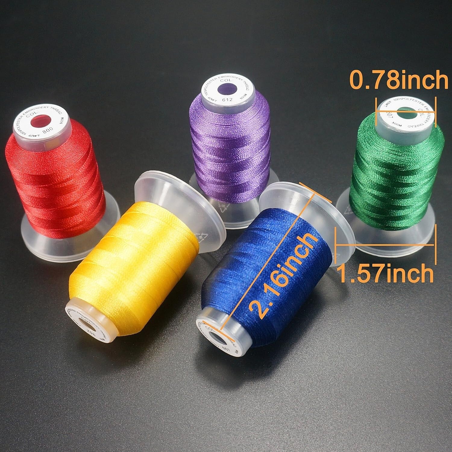 80-COLOR Polyester Embroidery Thread Kit - 500M Spools Compatible with Janome